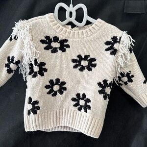 Jessica Simpson Cream and Black Kids Sweater